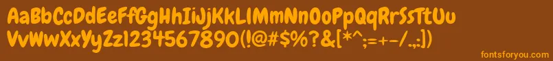 Chewy Font – Orange Fonts on Brown Background