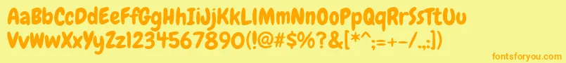 Chewy Font – Orange Fonts on Yellow Background