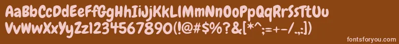 Chewy Font – Pink Fonts on Brown Background