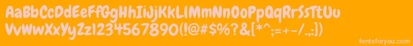 Chewy Font – Pink Fonts on Orange Background