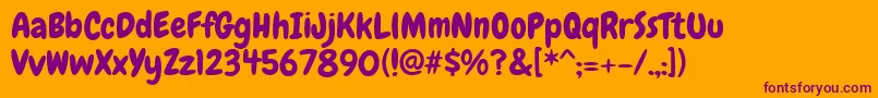Chewy Font – Purple Fonts on Orange Background