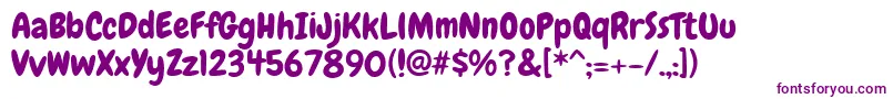Chewy Font – Purple Fonts on White Background