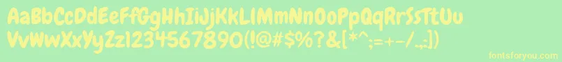 Chewy Font – Yellow Fonts on Green Background