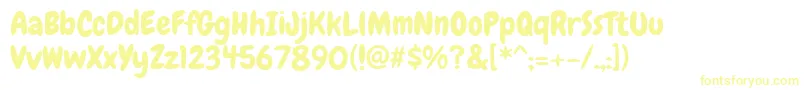 Chewy Font – Yellow Fonts on White Background