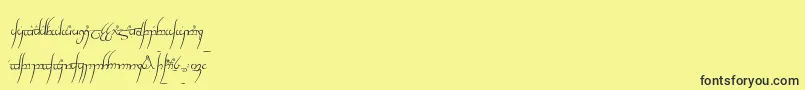 TengwarCursive Font – Black Fonts on Yellow Background