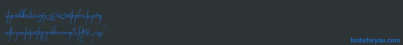 TengwarCursive Font – Blue Fonts on Black Background