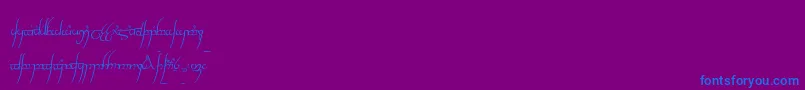 TengwarCursive Font – Blue Fonts on Purple Background