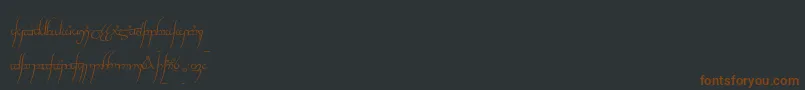 TengwarCursive Font – Brown Fonts on Black Background