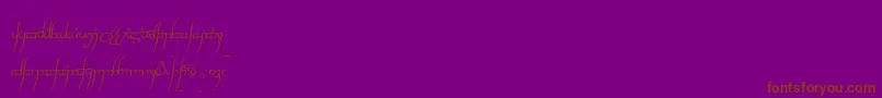 TengwarCursive Font – Brown Fonts on Purple Background