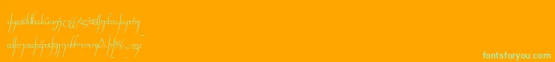 TengwarCursive Font – Green Fonts on Orange Background