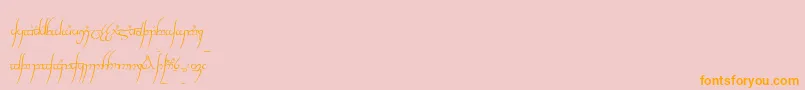 TengwarCursive Font – Orange Fonts on Pink Background