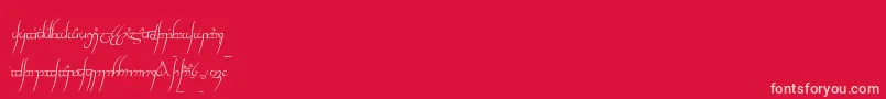 TengwarCursive Font – Pink Fonts on Red Background