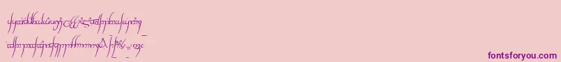 TengwarCursive Font – Purple Fonts on Pink Background