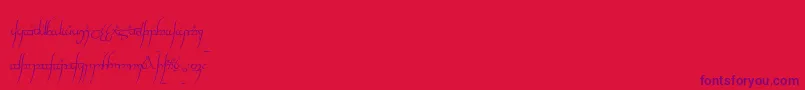 TengwarCursive Font – Purple Fonts on Red Background