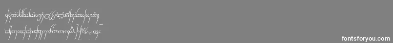 TengwarCursive-Schriftart – Weiße Schriften auf grauem Hintergrund