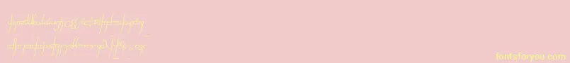 TengwarCursive Font – Yellow Fonts on Pink Background