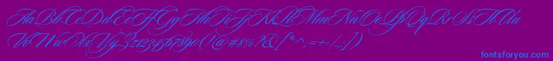 CeremoniousThree Font – Blue Fonts on Purple Background