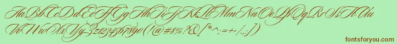 CeremoniousThree Font – Brown Fonts on Green Background