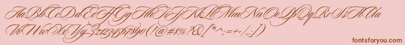 CeremoniousThree Font – Brown Fonts on Pink Background