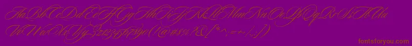 CeremoniousThree Font – Brown Fonts on Purple Background