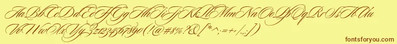 CeremoniousThree Font – Brown Fonts on Yellow Background