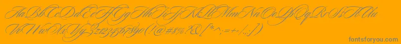 CeremoniousThree-Schriftart – Graue Schriften auf orangefarbenem Hintergrund