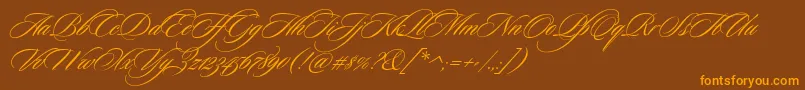 CeremoniousThree Font – Orange Fonts on Brown Background
