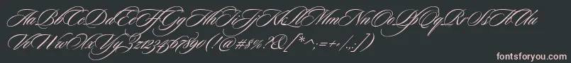 CeremoniousThree Font – Pink Fonts on Black Background