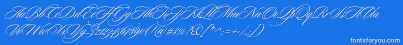 CeremoniousThree Font – Pink Fonts on Blue Background