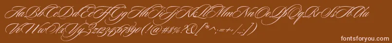 CeremoniousThree Font – Pink Fonts on Brown Background
