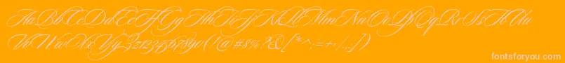 CeremoniousThree Font – Pink Fonts on Orange Background