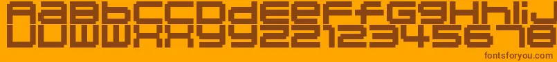 Шрифт 04b 20  – коричневые шрифты на оранжевом фоне