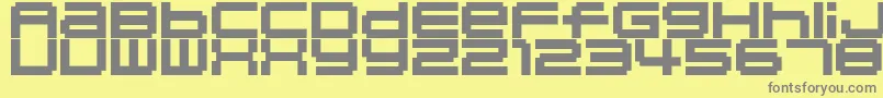 フォント04b 20  – 黄色の背景に灰色の文字