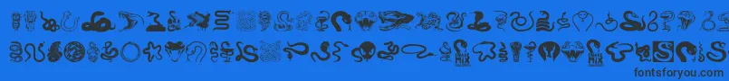 Fonte SnakeMix – fontes pretas em um fundo azul