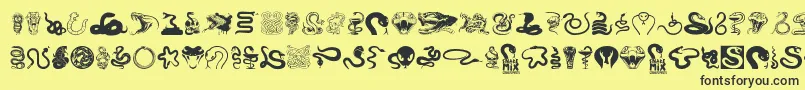 SnakeMix Font – Black Fonts on Yellow Background