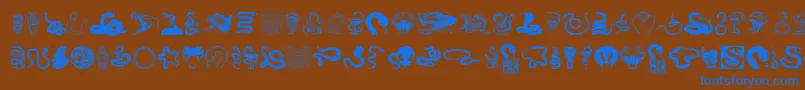 Saiba mais sobre a fonte SnakeMix Fonte SnakeMix – fontes azuis em um fundo marrom