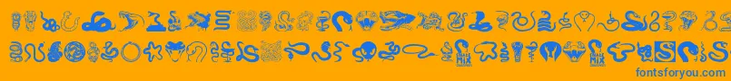 Czcionka SnakeMix – niebieskie czcionki na pomarańczowym tle