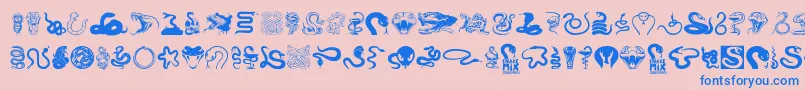 Fonte SnakeMix – fontes azuis em um fundo rosa