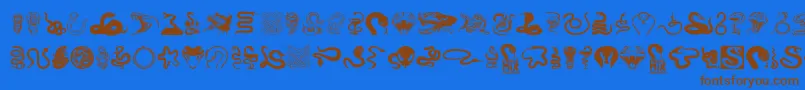 SnakeMix Font – Brown Fonts on Blue Background