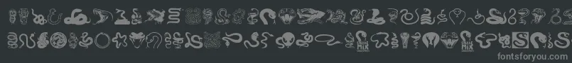 フォントSnakeMix – 黒い背景に灰色の文字