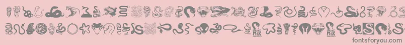 フォントSnakeMix – ピンクの背景に灰色の文字
