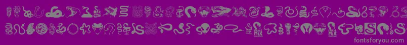 SnakeMix-Schriftart – Graue Schriften auf violettem Hintergrund