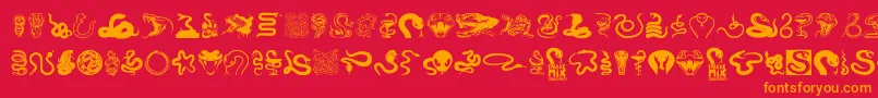 Шрифт SnakeMix – оранжевые шрифты на красном фоне