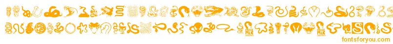 SnakeMix-Schriftart – Orangefarbene Schriften auf weißem Hintergrund