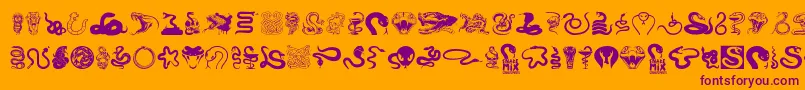 SnakeMix Font – Purple Fonts on Orange Background