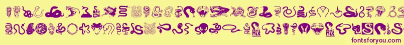 SnakeMix Font – Purple Fonts on Yellow Background