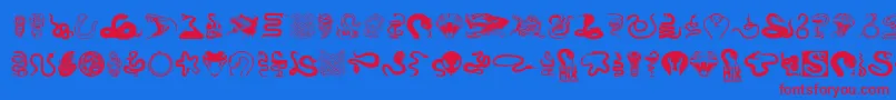SnakeMix-Schriftart – Rote Schriften auf blauem Hintergrund
