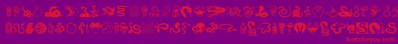SnakeMix-Schriftart – Rote Schriften auf violettem Hintergrund