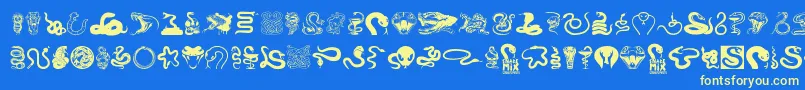 fuente SnakeMix – Fuentes Amarillas Sobre Fondo Azul