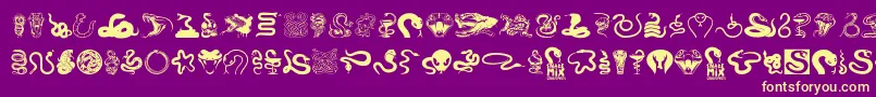 Подробнее о шрифте SnakeMix Шрифт SnakeMix – жёлтые шрифты на фиолетовом фоне